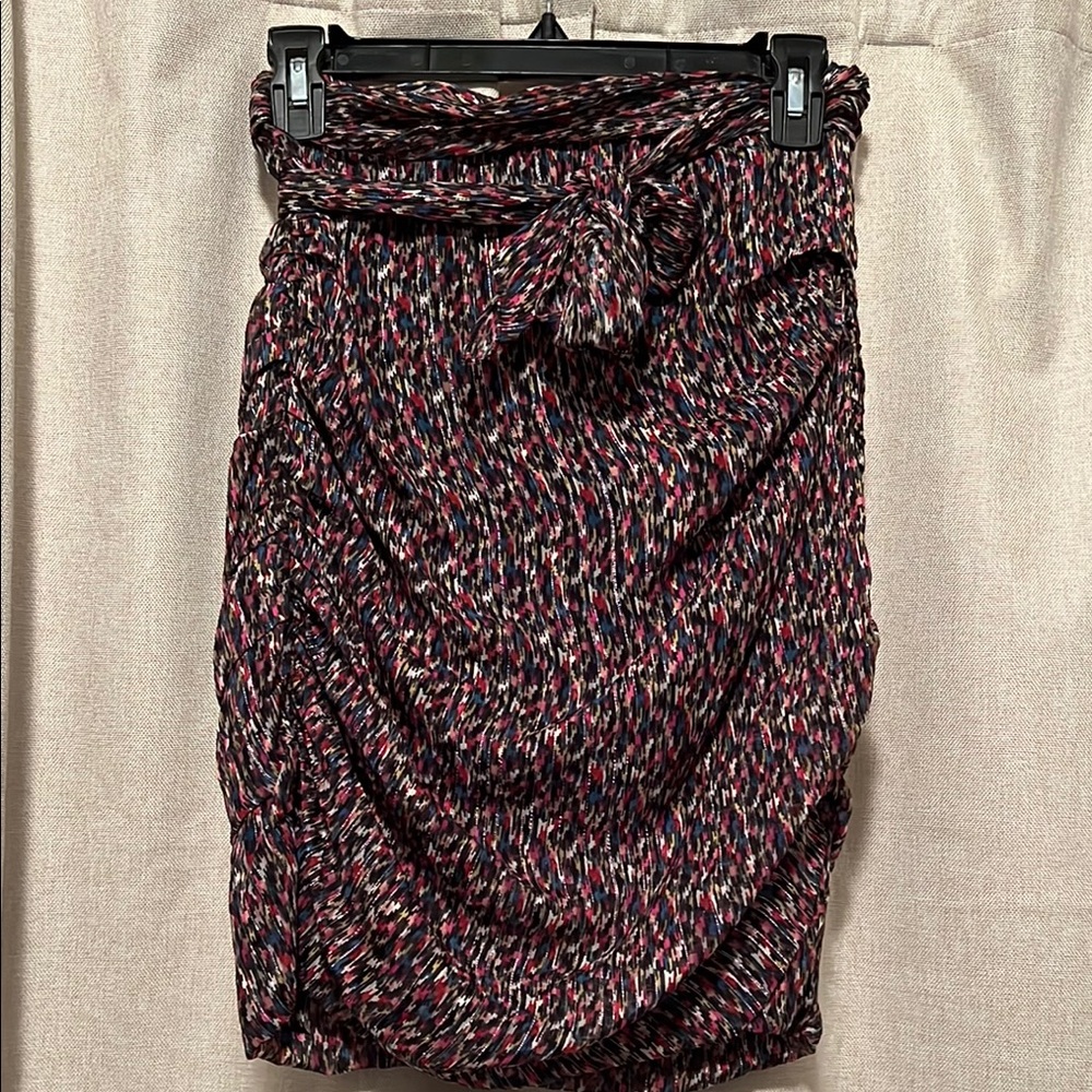 Ba&sh Silk Blend Ruched Tie Waist Dina Skirt Medium - Picture 2 of 14
